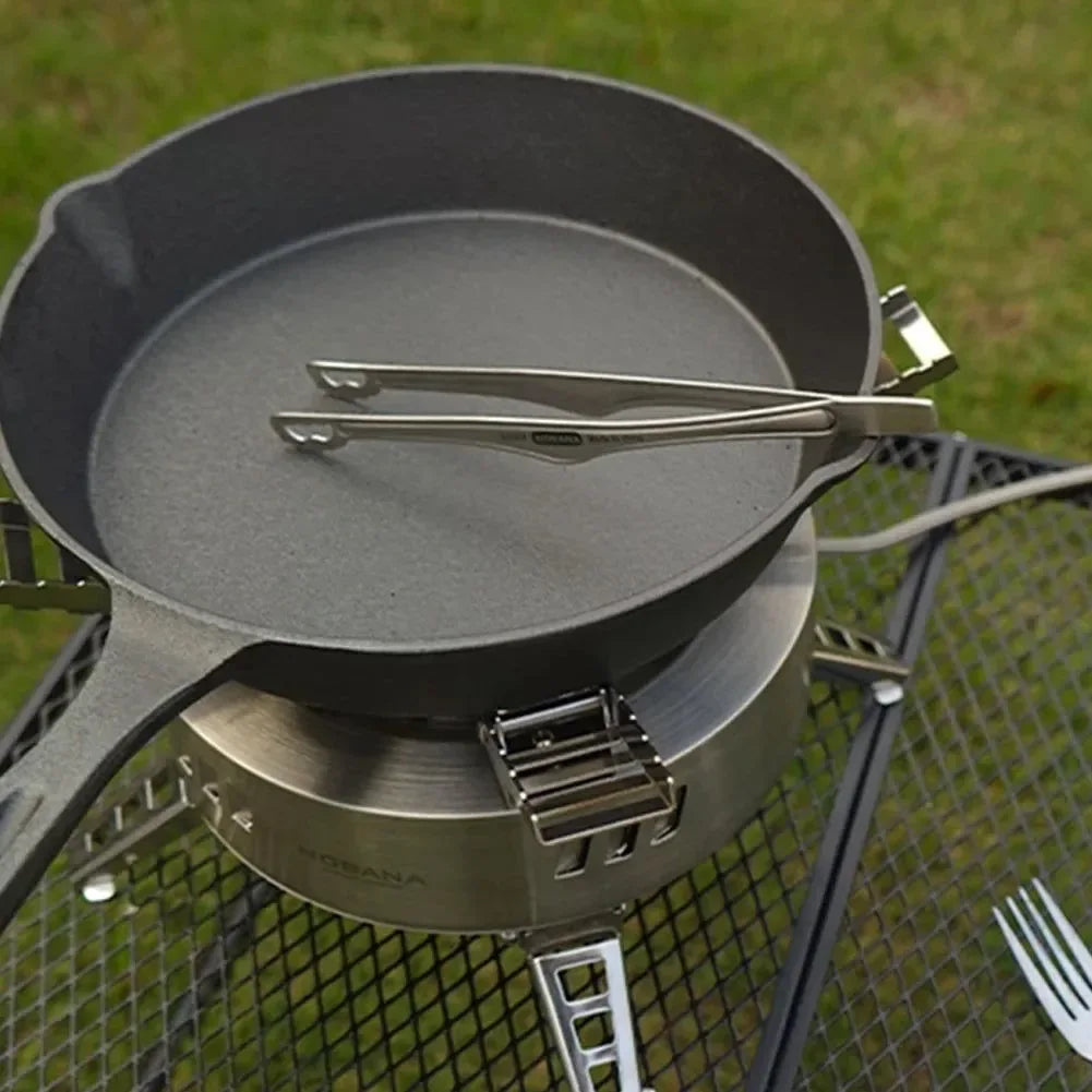 Camping BBQ Clip Stainless Steel - Ultralight Heat-Resistant Reusable Food Tongs for BBQ and Picnic - Trekker Essentials