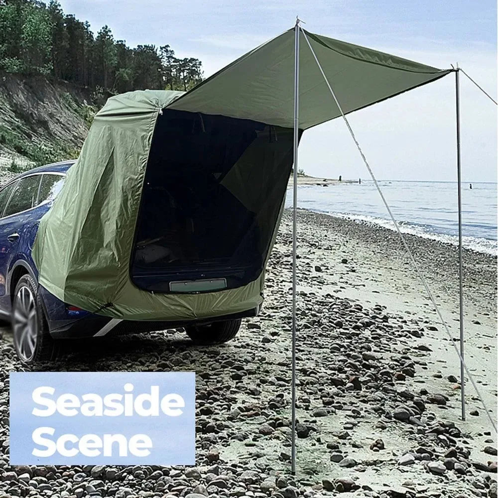 Camping Car Rear Tent – Outdoor Car Trunk Extension with Canopy With Sunshine-Proof - Trekker Essentials