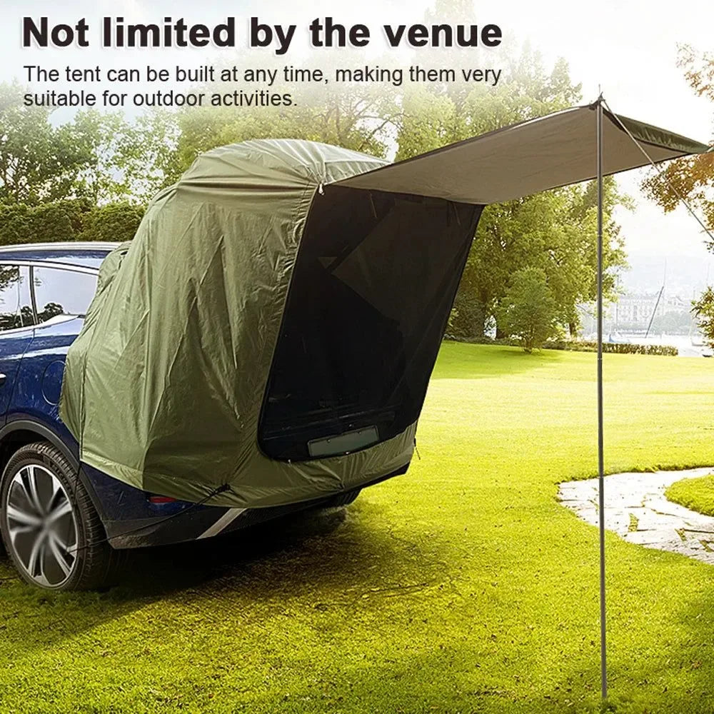 Camping Car Rear Tent – Outdoor Car Trunk Extension with Canopy With Sunshine-Proof - Trekker Essentials