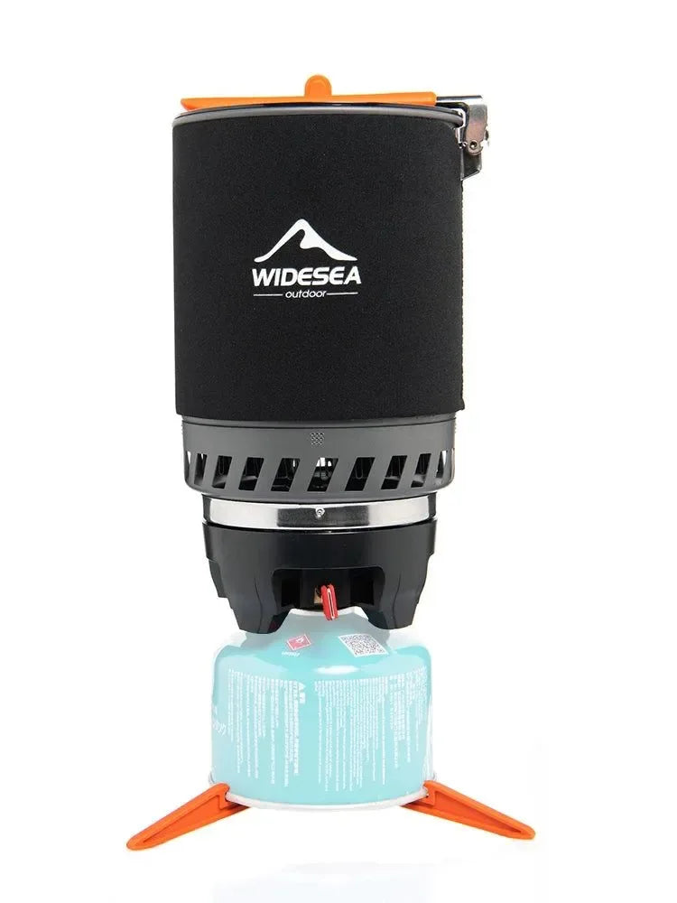 Camping Cooking System with Heat Exchanger – Complete Outdoor Pot Set & Gas Stove - Trekker Essentials