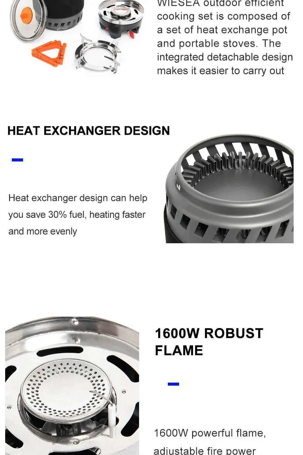 Camping Cooking System with Heat Exchanger – Complete Outdoor Pot Set & Gas Stove - Trekker Essentials