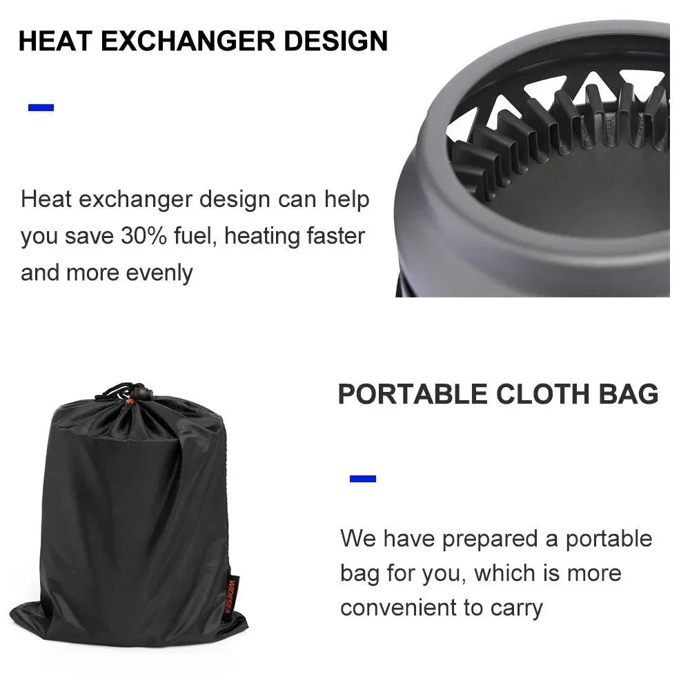 Camping Cooking System with Heat Exchanger – Complete Outdoor Pot Set & Gas Stove - Trekker Essentials