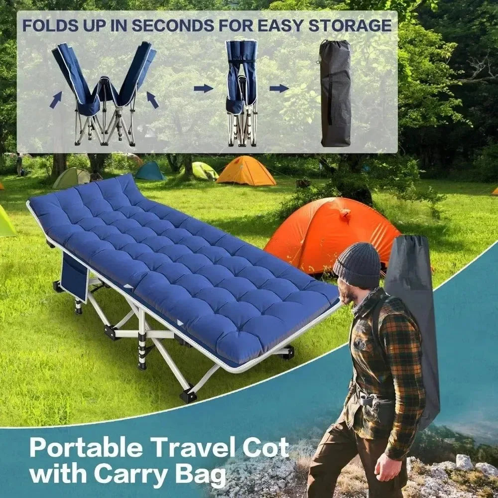 Camping Folding Bed - Portable Camp Cot for Sleeping, Hiking, and Travel - Trekker Essentials