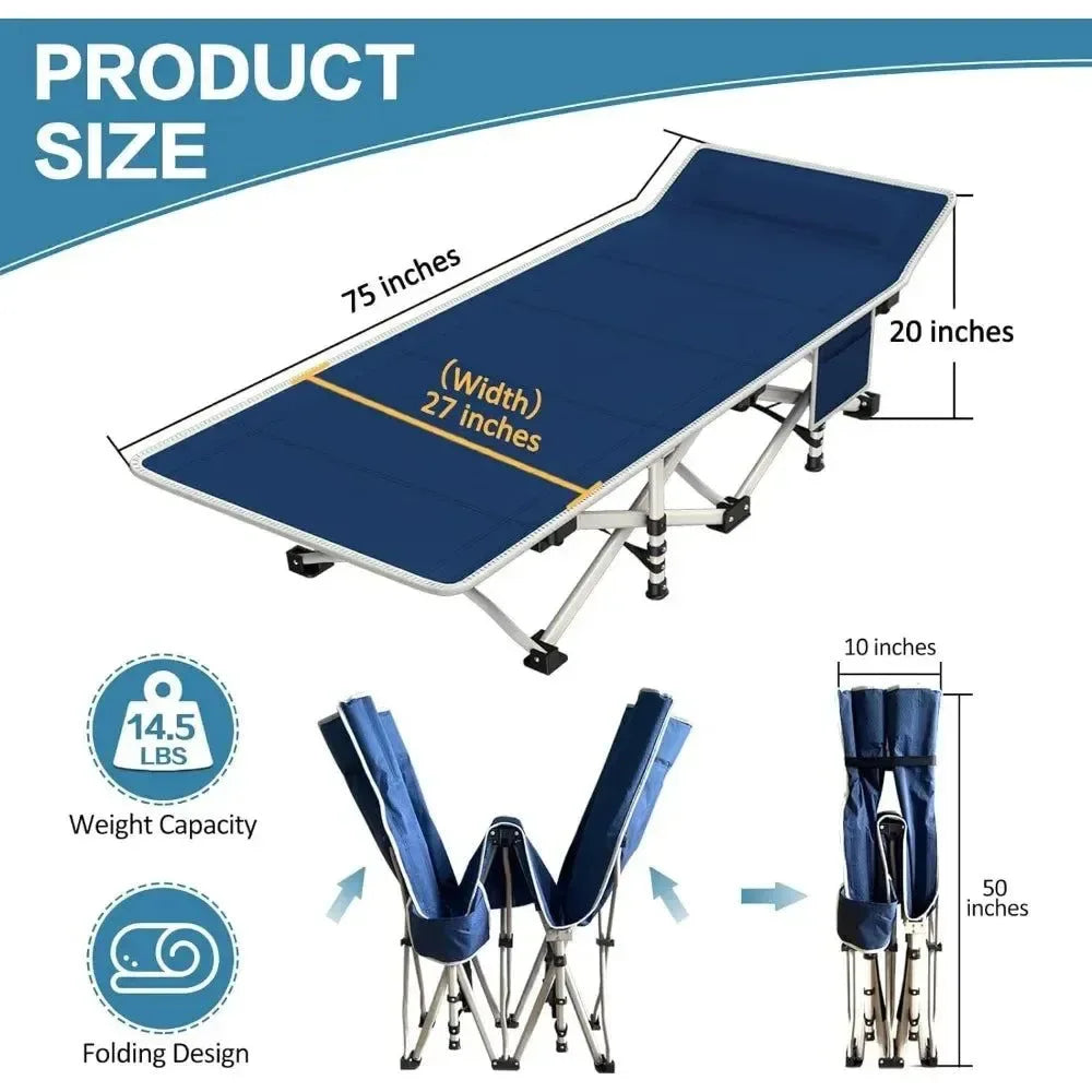 Camping Folding Bed - Portable Camp Cot for Sleeping, Hiking, and Travel - Trekker Essentials