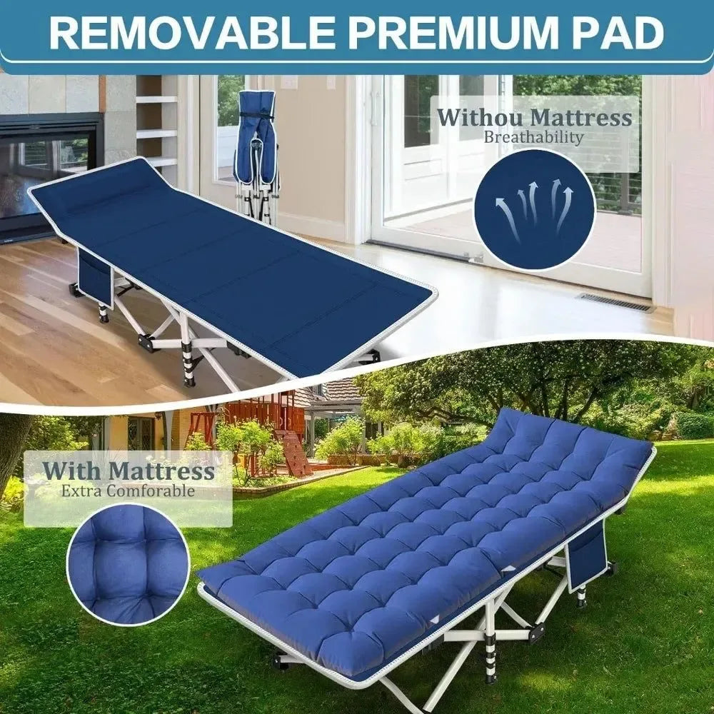 Camping Folding Bed - Portable Camp Cot for Sleeping, Hiking, and Travel - Trekker Essentials