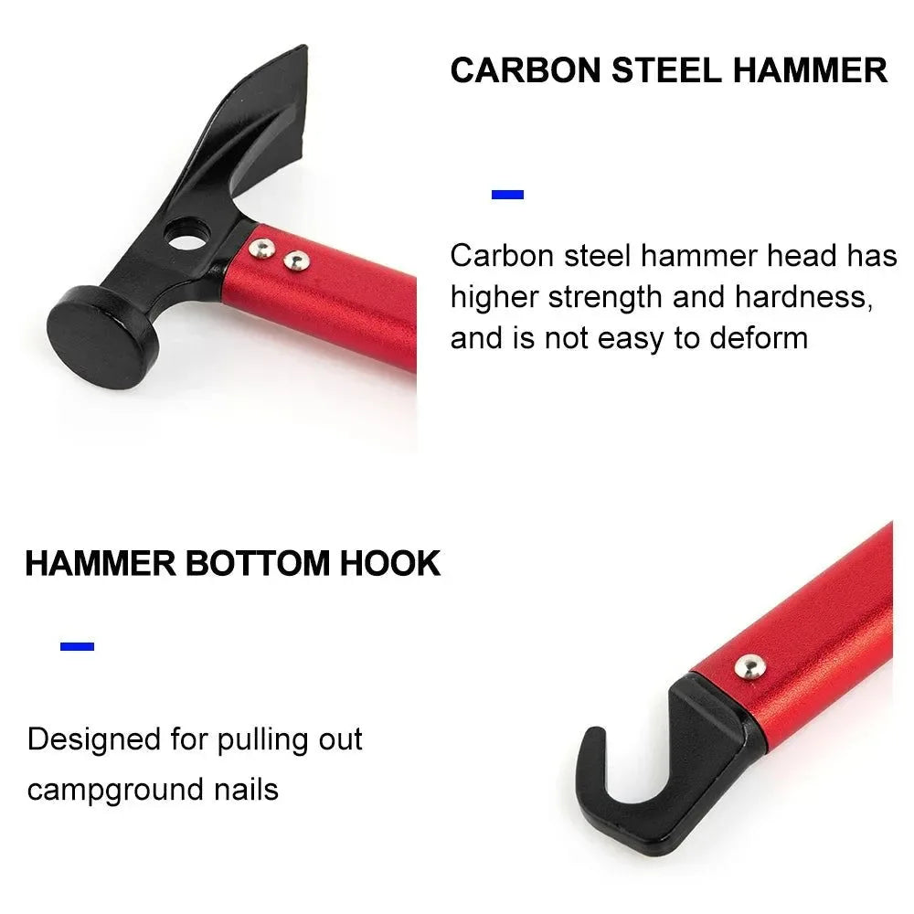 Camping Hammer - Stainless Steel and Copper Outdoor Tent Peg Stake Mallet with Stake Puller for Mountaineering and Hiking - Trekker Essentials