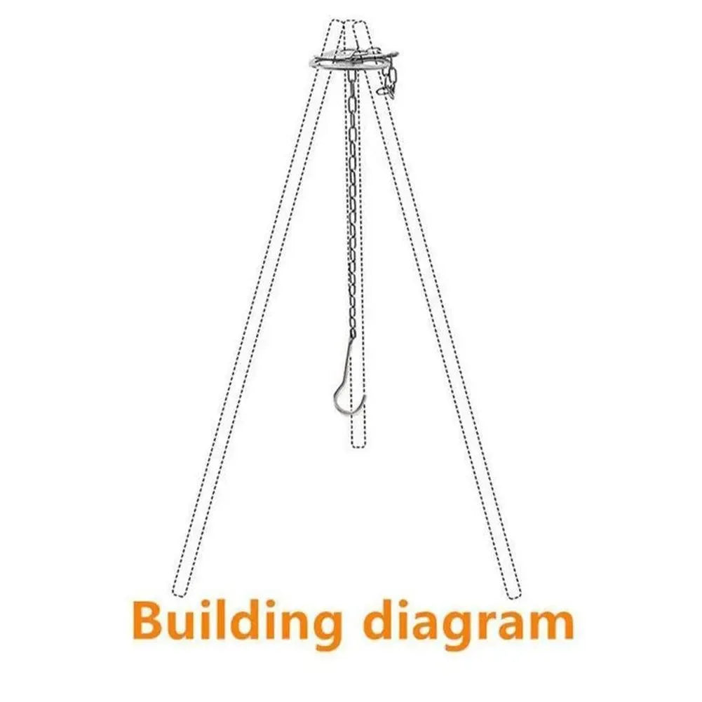 Camping Hanging Tripod with Bag: Multifunctional Steel Rack for Outdoor Cooking and Bonfires - Trekker Essentials
