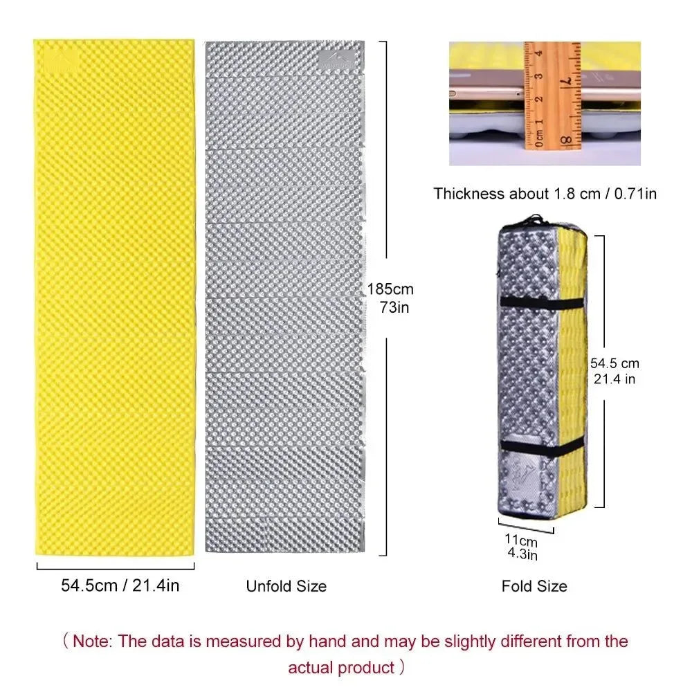 Camping Mat Portable Sleeping Pad - Picnic Foam Bed Mattress Travel Trekking Equipment Blanket Waterproof Moistureproof - Trekker Essentials