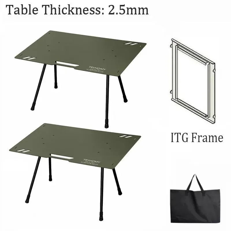 Camping Table Aluminum Alloy Folding Table with Carrying Bag - Lightweight Outdoor Desk for Picnic, Camping, Tactical Use - Trekker Essentials