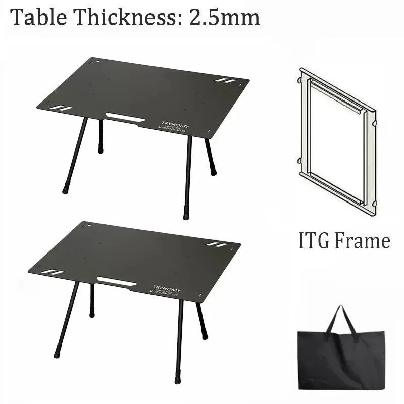 Camping Table Aluminum Alloy Folding Table with Carrying Bag - Lightweight Outdoor Desk for Picnic, Camping, Tactical Use - Trekker Essentials