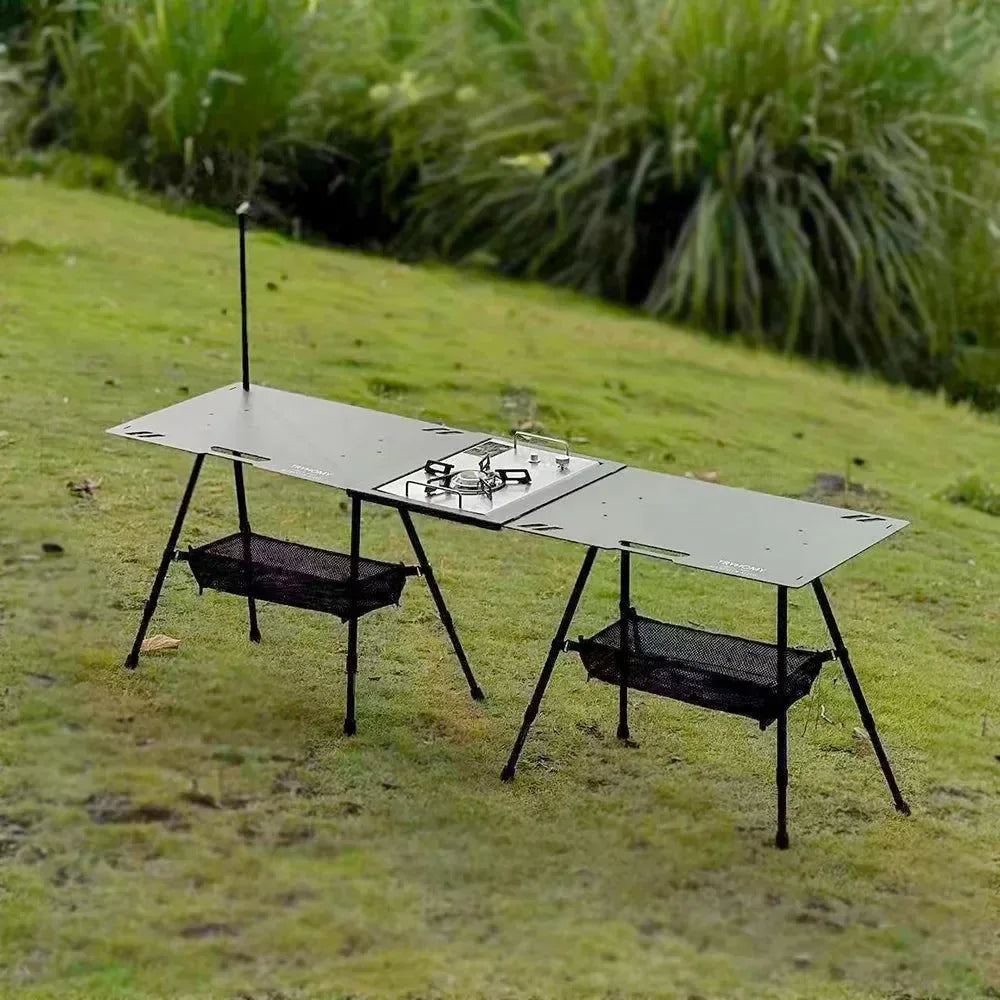 Camping Table Aluminum Alloy Folding Table with Carrying Bag - Lightweight Outdoor Desk for Picnic, Camping, Tactical Use - Trekker Essentials