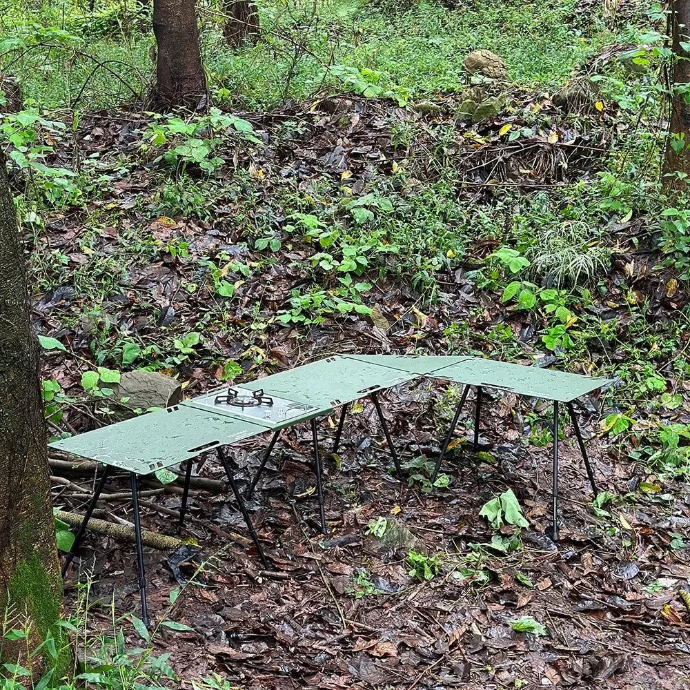 Camping Table Aluminum Alloy Folding Table with Carrying Bag - Lightweight Outdoor Desk for Picnic, Camping, Tactical Use - Trekker Essentials