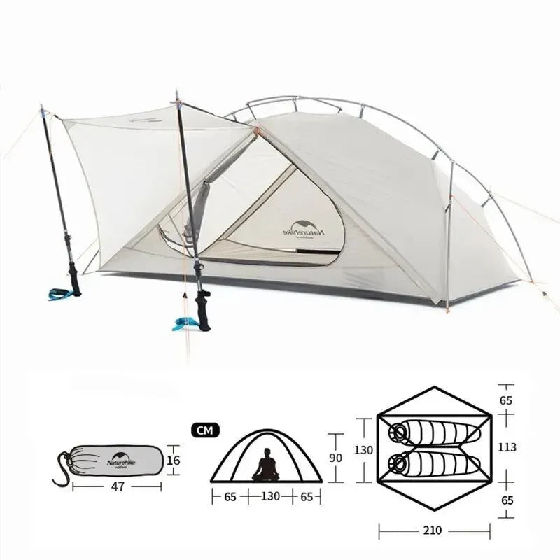 Camping Tent - Ultralight Waterproof Shelter for 1-2 Persons, Ideal for Travel, Hiking, and Beach Adventures - Trekker Essentials