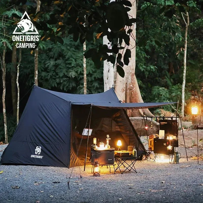 Camping Tent Black Tigris Series SOLO Backpacking Shelter for Bushcrafters & Survivalists - Trekker Essentials