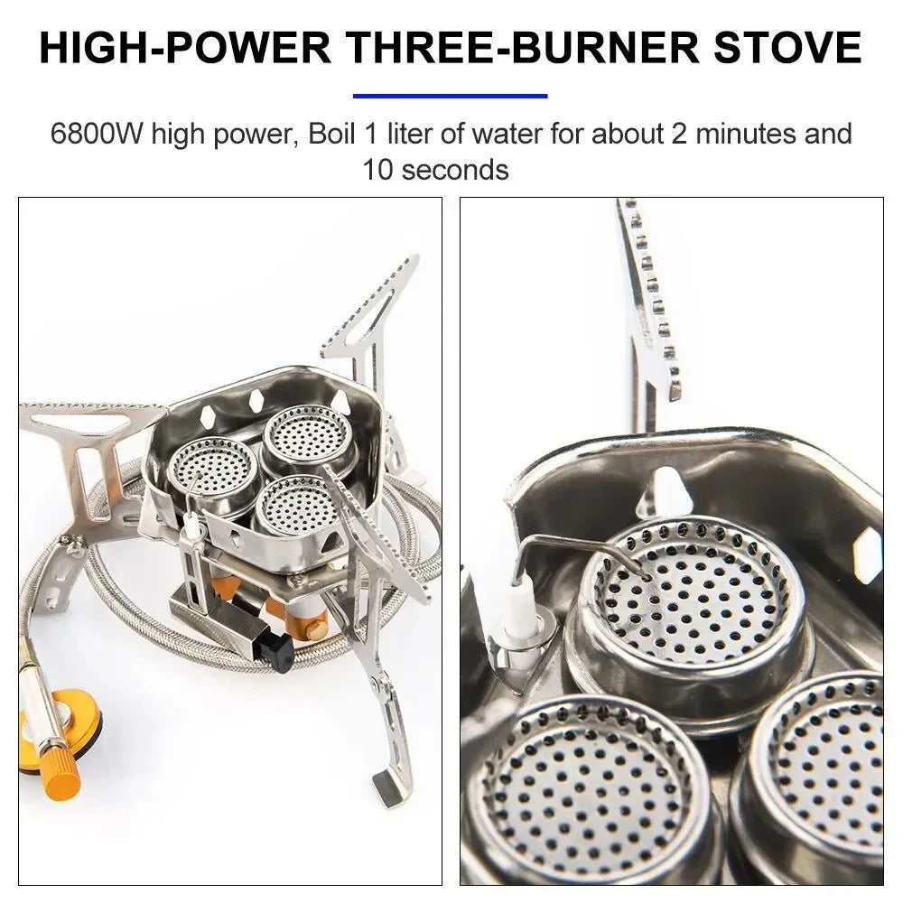 Camping Tourist Burner Big Power Gas Stove - Portable Furnace for Picnic, Barbecue, and Outdoor Recreation - Trekker Essentials