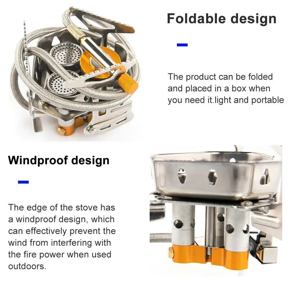 Camping Tourist Burner Big Power Gas Stove - Portable Furnace for Picnic, Barbecue, and Outdoor Recreation - Trekker Essentials