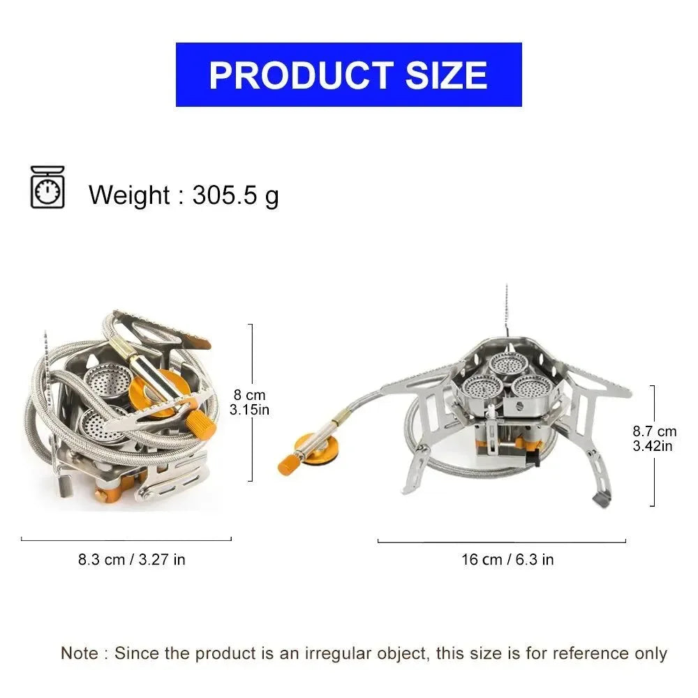Camping Tourist Burner Big Power Gas Stove - Portable Furnace for Picnic, Barbecue, and Outdoor Recreation - Trekker Essentials