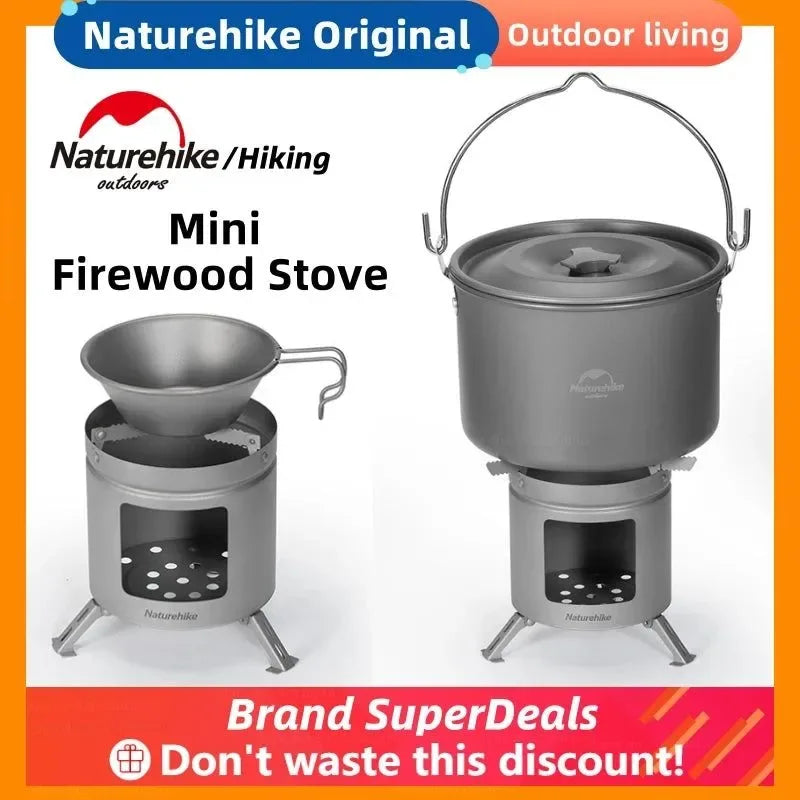 Camping Wood Stove | Titanium Portable Wood Burning Folding Ultralight Stove for Outdoor Picnic Cooking - Trekker Essentials