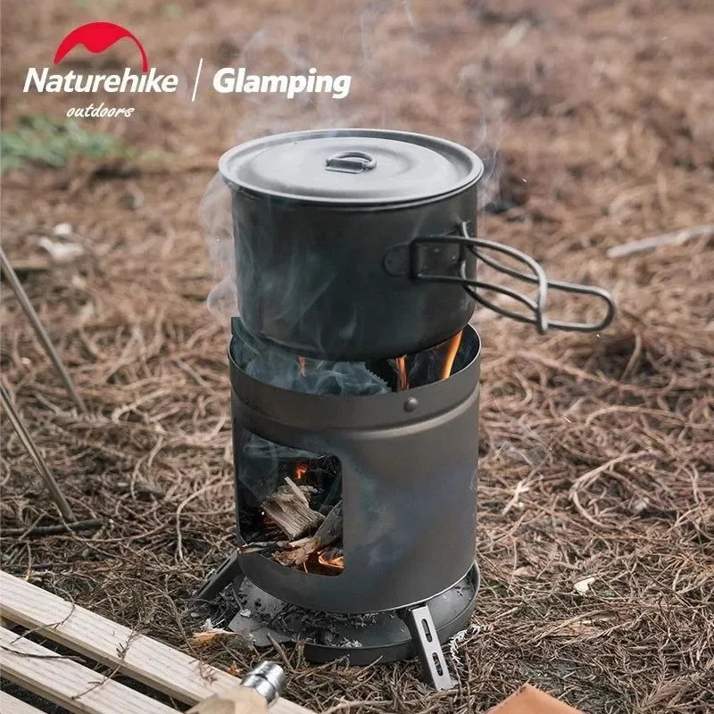 Camping Wood Stove | Titanium Portable Wood Burning Folding Ultralight Stove for Outdoor Picnic Cooking - Trekker Essentials