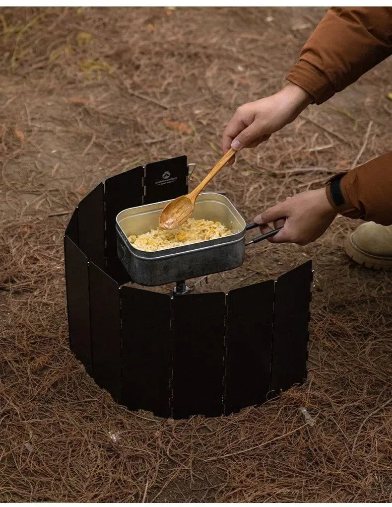 CAMPINGMOON YD8/YD10 Wind Shield – Foldable Aluminum Alloy Gas Stove Wind Guard for Camping, Hiking & Outdoor Cooking - Trekker Essentials