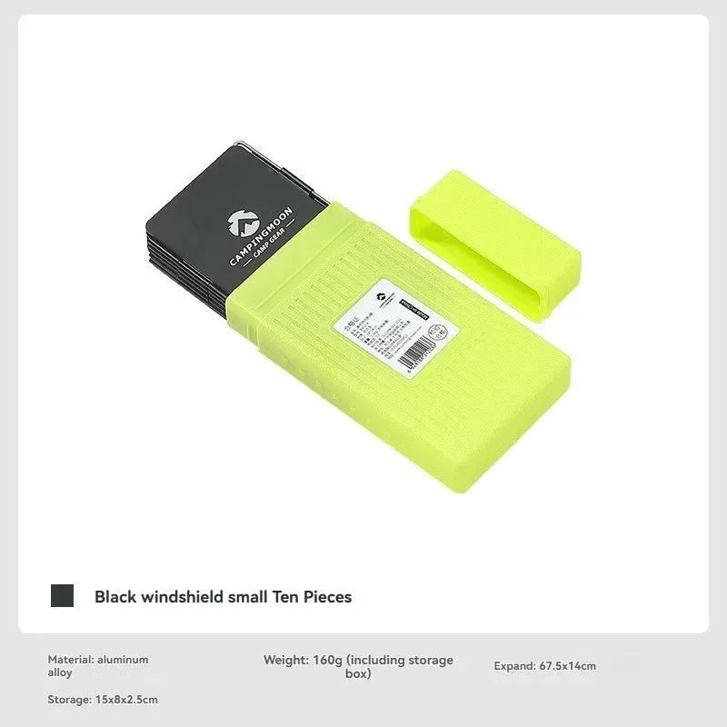 CAMPINGMOON YD8/YD10 Wind Shield – Foldable Aluminum Alloy Gas Stove Wind Guard for Camping, Hiking & Outdoor Cooking - Trekker Essentials