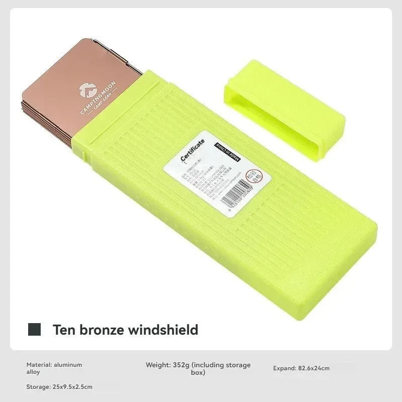 CAMPINGMOON YD8/YD10 Wind Shield – Foldable Aluminum Alloy Gas Stove Wind Guard for Camping, Hiking & Outdoor Cooking - Trekker Essentials