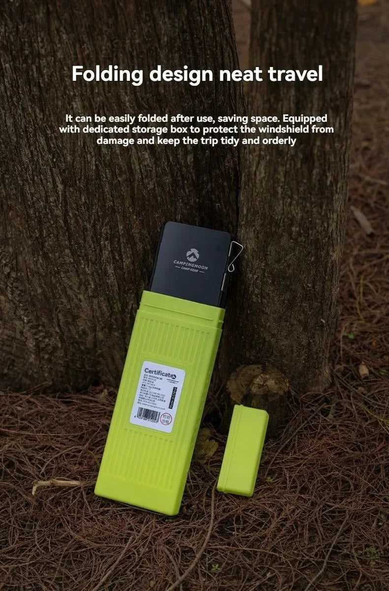 CAMPINGMOON YD8/YD10 Wind Shield – Foldable Aluminum Alloy Gas Stove Wind Guard for Camping, Hiking & Outdoor Cooking - Trekker Essentials