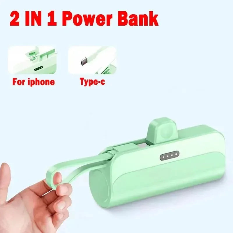 Capsule Mini Wireless Power Bank - 10000mAh Fast Charging with Lightning and Type-C Ports - Trekker Essentials