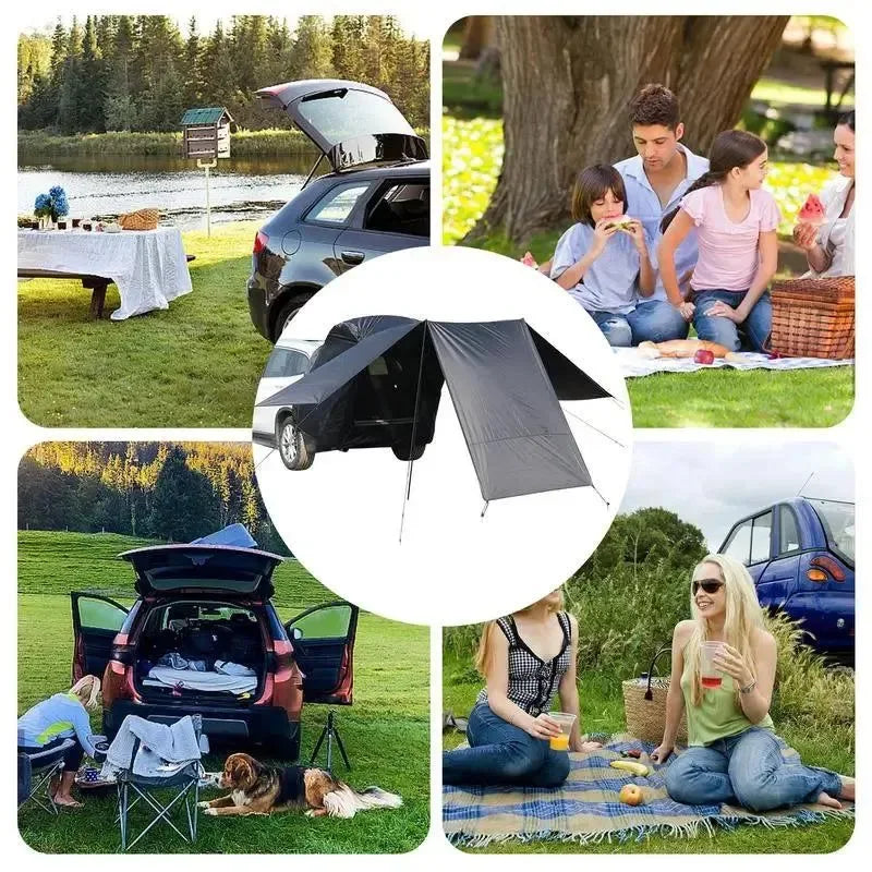 Car Awning Sun Shelter - Portable Waterproof SUV Rear Tent for Camping, Tailgate Tent with Quick Automatic Opening - Trekker Essentials