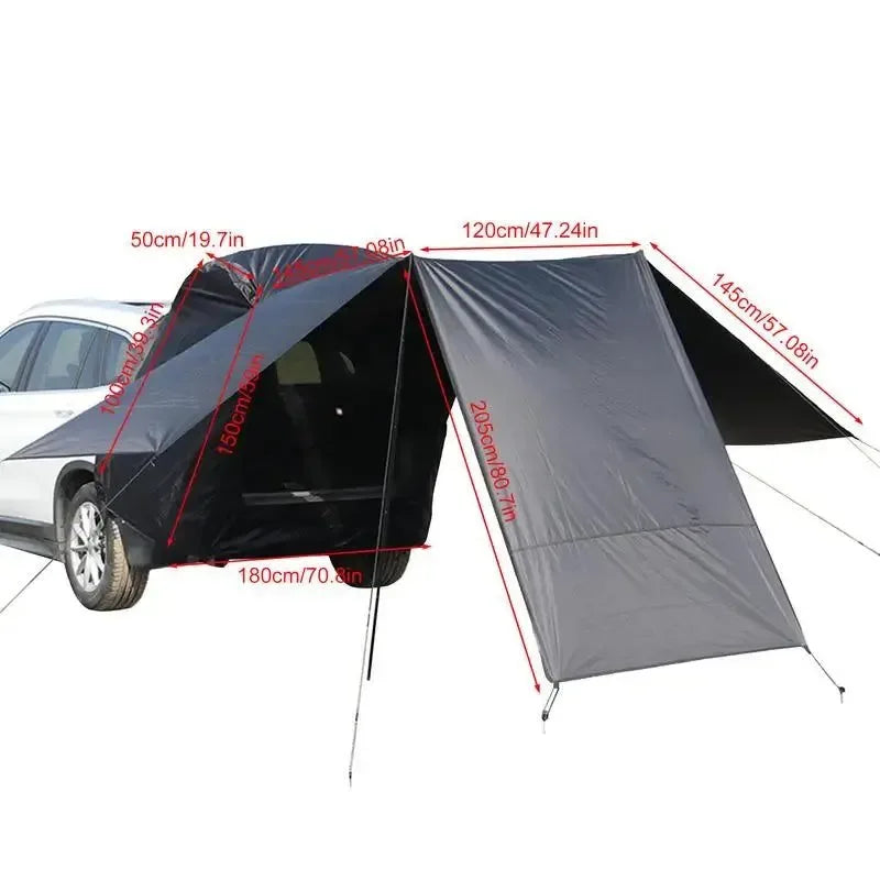 Car Awning Sun Shelter - Portable Waterproof SUV Rear Tent for Camping, Tailgate Tent with Quick Automatic Opening - Trekker Essentials