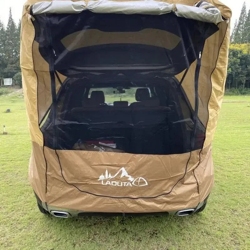 Car Travel Tent BBQ Camping Trunk Extension Tent - Suitable for SUV with Width 1.9-2.M SUV Triple Door Tailgate Hatchback Tent - Trekker Essentials