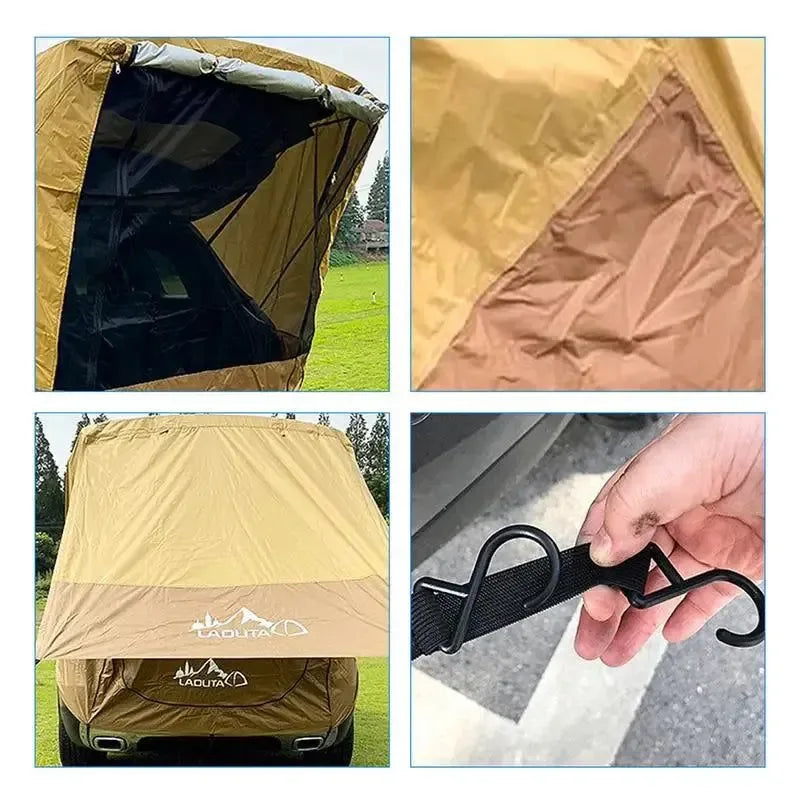 Car Travel Tent BBQ Camping Trunk Extension Tent - Suitable for SUV with Width 1.9-2.M SUV Triple Door Tailgate Hatchback Tent - Trekker Essentials