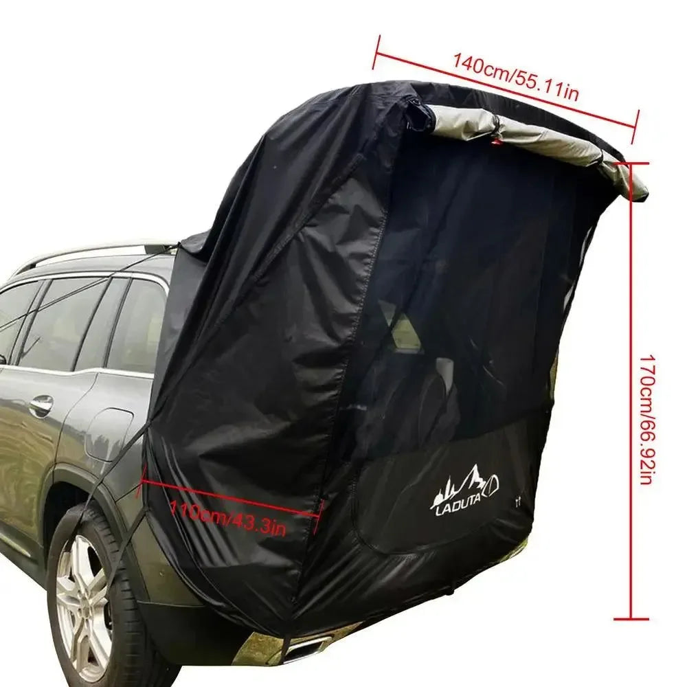 Car Travel Tent BBQ Camping Trunk Extension Tent - Suitable for SUV with Width 1.9-2.M SUV Triple Door Tailgate Hatchback Tent - Trekker Essentials