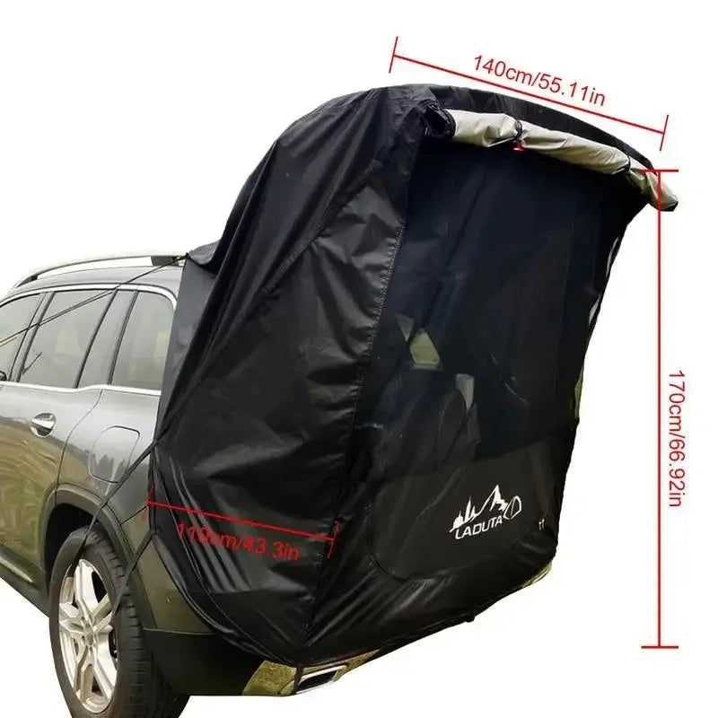 Car Travel Tent BBQ Camping Trunk Extension Tent - Suitable for SUV with Width 1.9-2.M SUV Triple Door Tailgate Hatchback Tent - Trekker Essentials