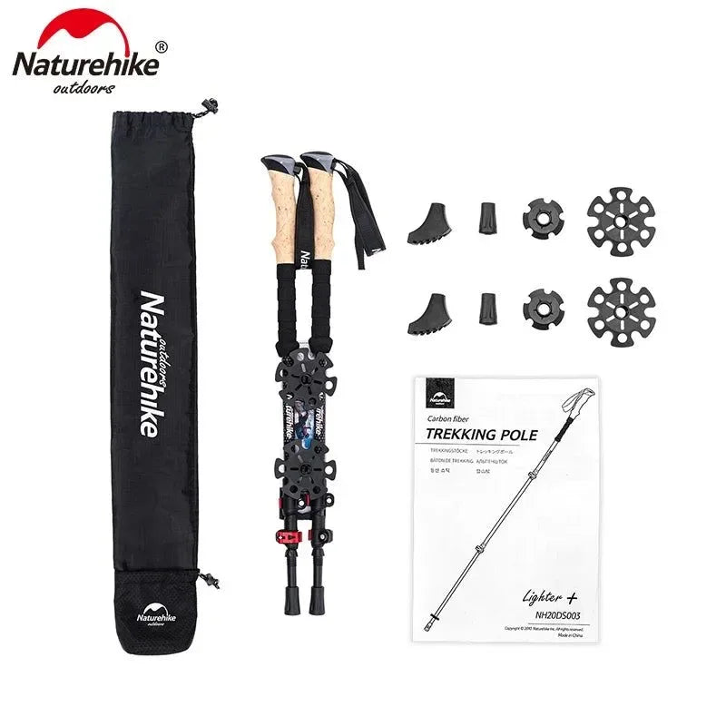 Carbon Fiber Collapsible Trekking Poles - Lightweight Telescopic Sticks for Walking, Hiking, and Climbing - Trekker Essentials