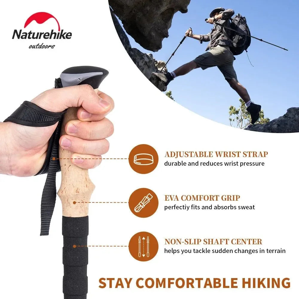 Carbon Fiber Collapsible Trekking Poles - Lightweight Telescopic Sticks for Walking, Hiking, and Climbing - Trekker Essentials