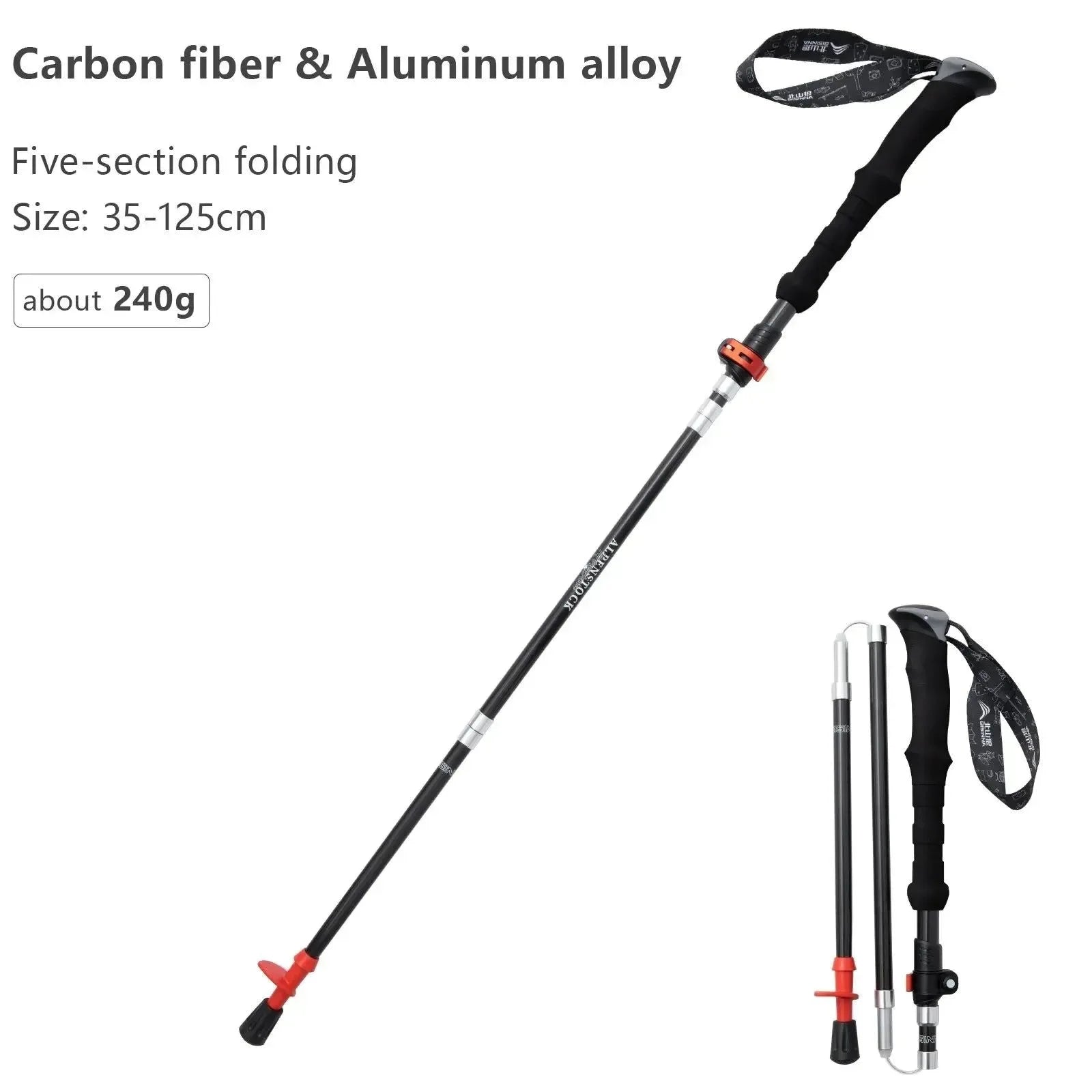 Carbon Fiber Folding Trekking Poles: Collapsible Telescopic Sticks for Hiking and Climbing - Trekker Essentials