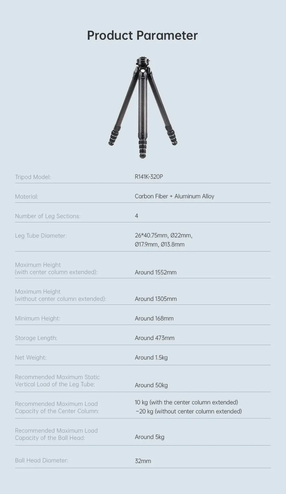 Carbon Fiber Travel Tripod - Quick-Lock Professional Tripod with F38 Mount - Trekker Essentials