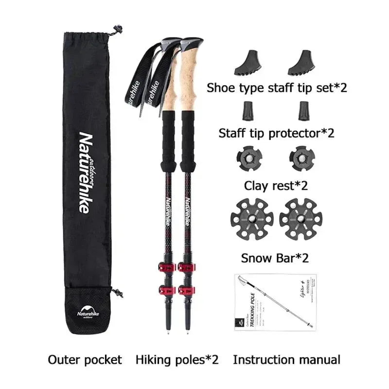 Carbon Fiber Trekking Poles - Collapsible Telescopic Walking Sticks for Tourism and Hiking - Trekker Essentials
