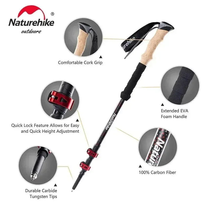 Carbon Fiber Trekking Poles - Collapsible Telescopic Walking Sticks for Tourism and Hiking - Trekker Essentials