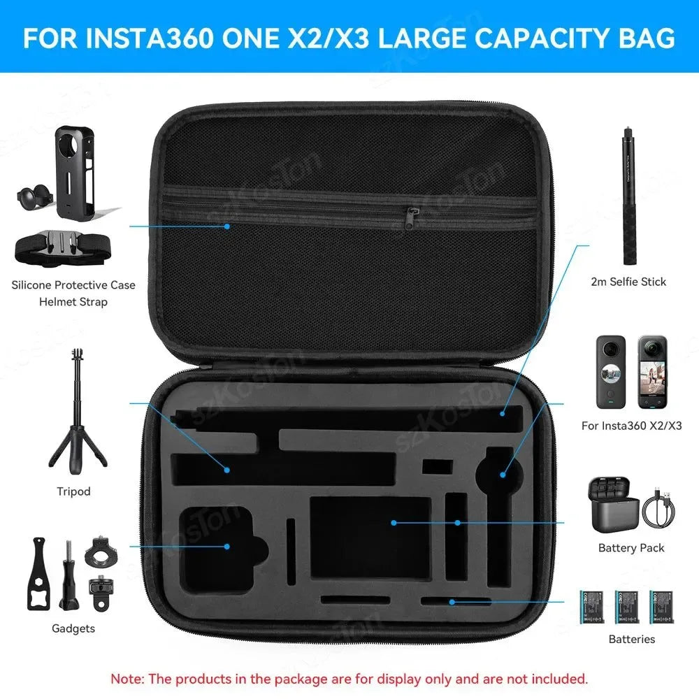 Carrying Case for Insta360 X3 X2 Camera - Portable Storage Bag - Trekker Essentials