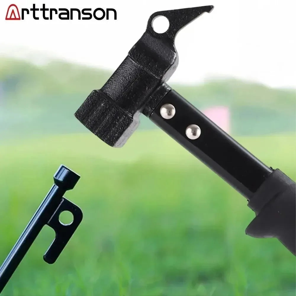 Cast Iron Camping Tent Nail Hammer with Nail Extractor - Safety Hammer for Outdoor Use - Trekker Essentials