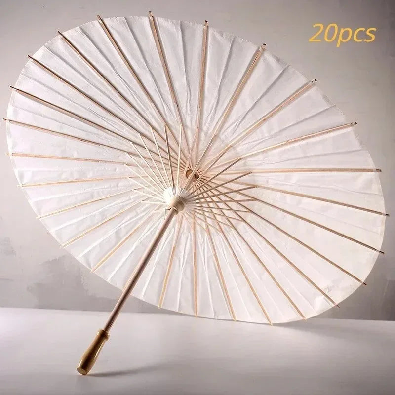 Chinese Paper Parasol Umbrellas - 10/20pcs 30/60cm, Rustic Wedding & Party Props, Bamboo & Oilpaper - Trekker Essentials