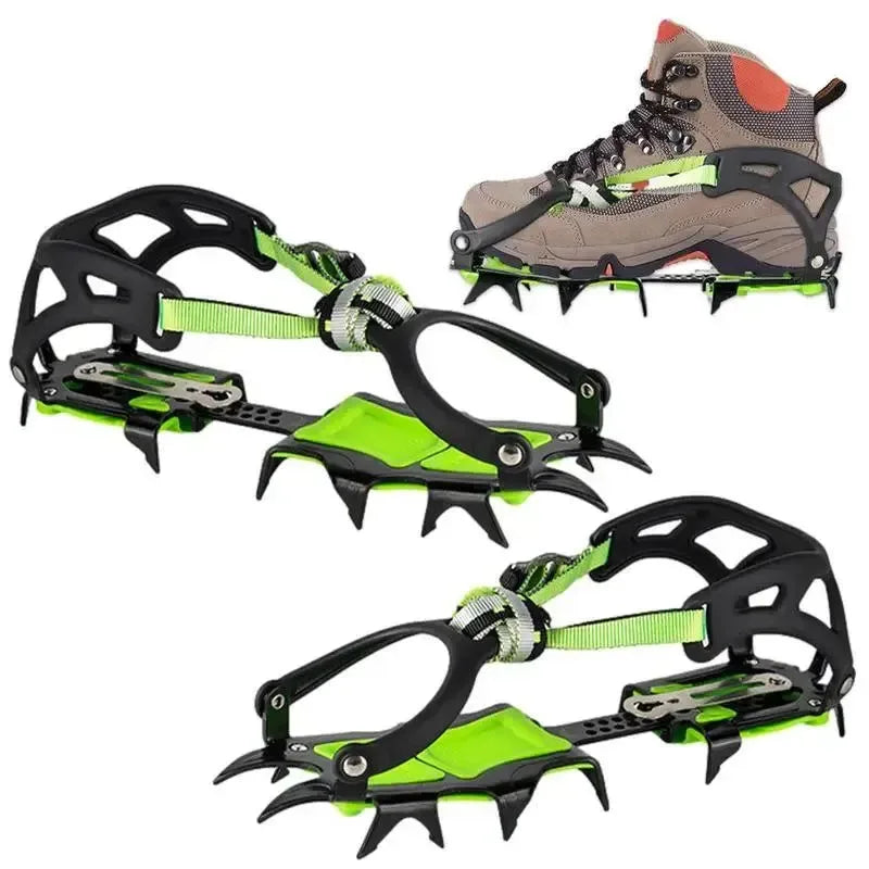 Climbing Crampons High-Density Manganese Steel Outdoor Ski Crampons 14 Teeth Ice Crampons For Outdoor Complex Environments - Trekker Essentials