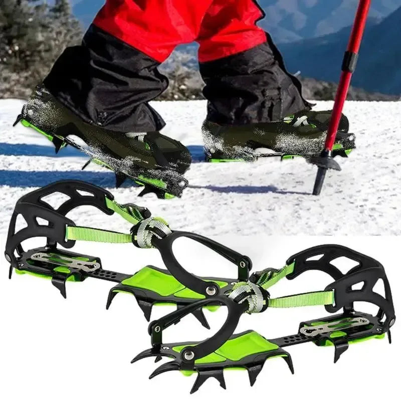 Climbing Crampons High-Density Manganese Steel Outdoor Ski Crampons 14 Teeth Ice Crampons For Outdoor Complex Environments - Trekker Essentials