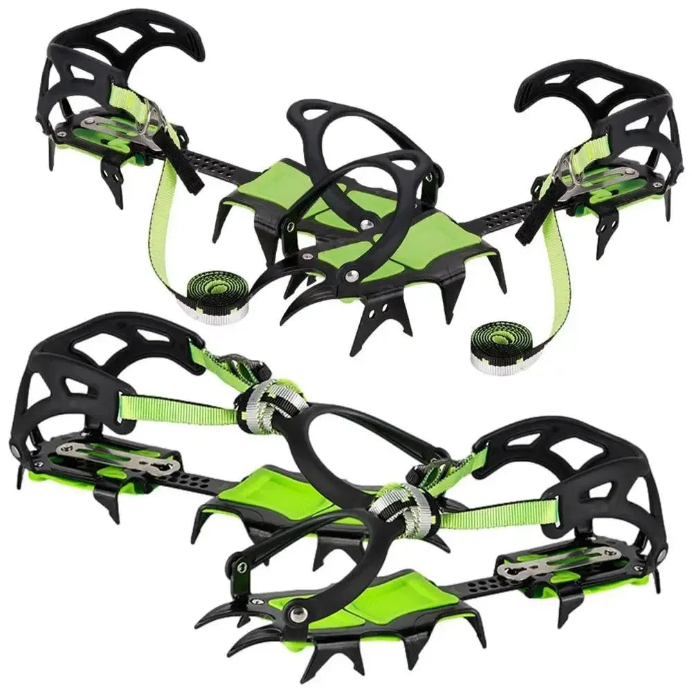 Climbing Crampons High-Density Manganese Steel Outdoor Ski Crampons 14 Teeth Ice Crampons For Outdoor Complex Environments - Trekker Essentials