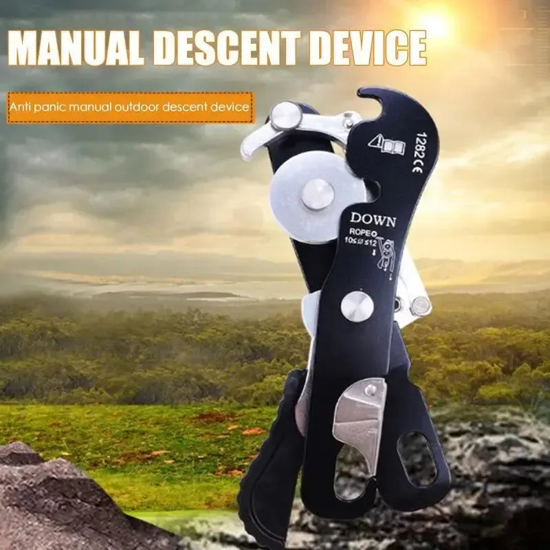 Climbing Descender – Self-Locking Anti-Panic Belay Device for Rope Rescue and Rappelling - Trekker Essentials