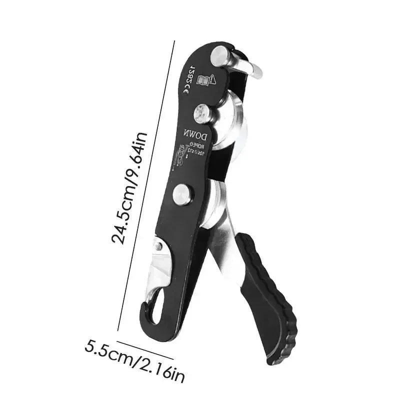 Climbing Descender – Self-Locking Anti-Panic Belay Device for Rope Rescue and Rappelling - Trekker Essentials