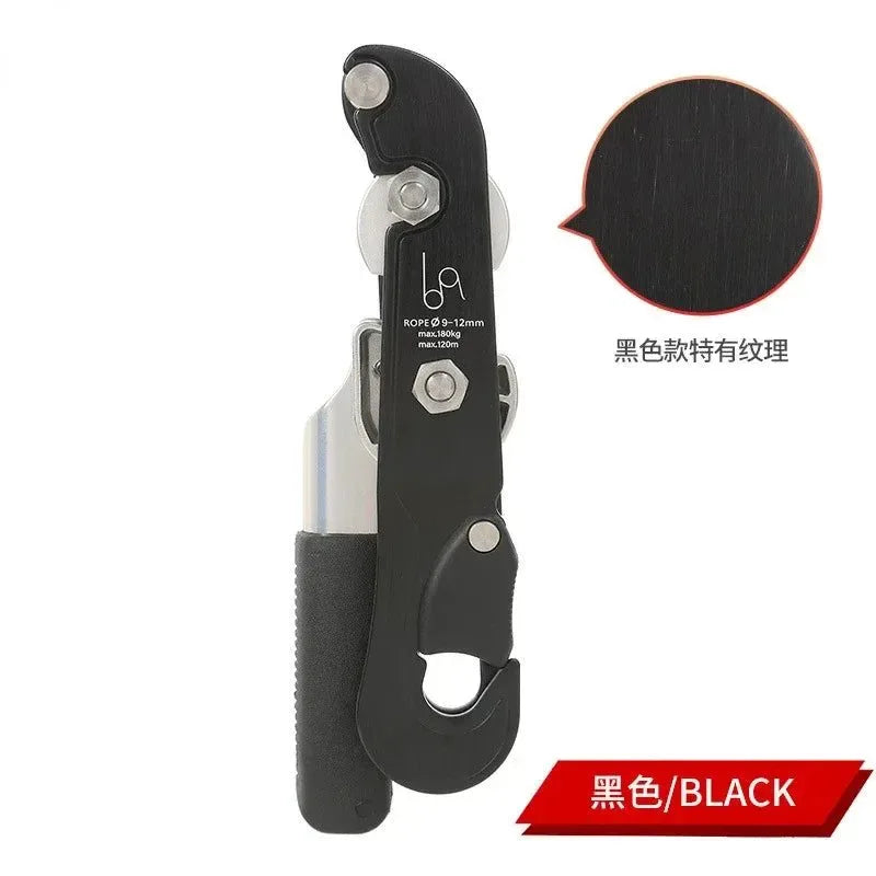 Climbing Gear Ascender and Rappelling Descender - For 10-12mm Rope, 150 kg (330 lb) Capacity - Trekker Essentials