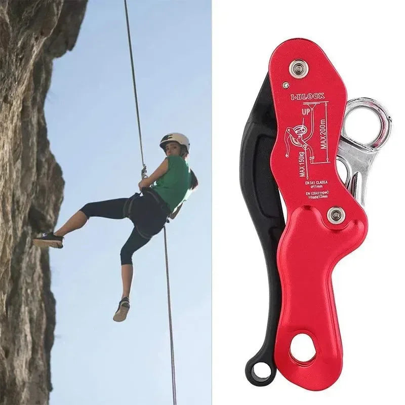 Climbing Gear Ascender and Rappelling Descender - For 10-12mm Rope, 150 kg (330 lb) Capacity - Trekker Essentials